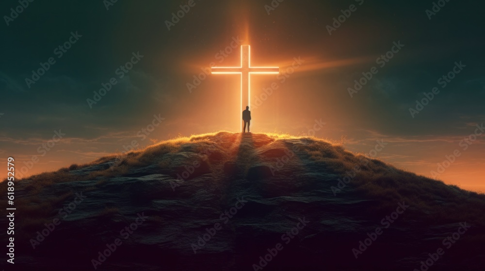 Cross in shiny light Cross in shiny light