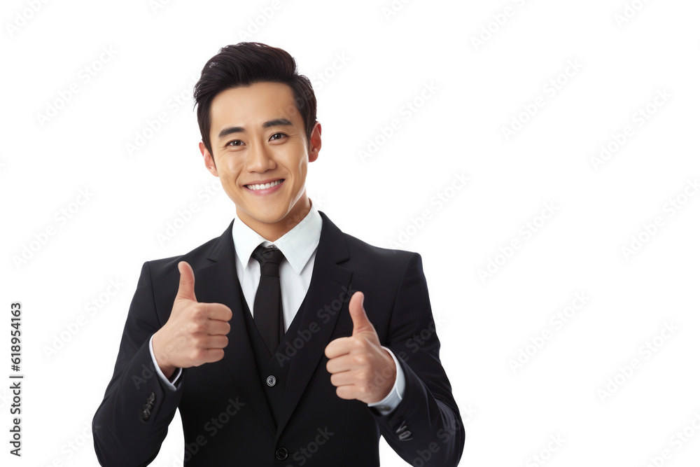 Happy person in front of a white background ai generated Happy person in front of a white background ai generated