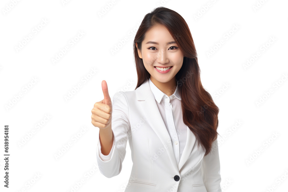 Happy person in front of a white background ai generated Happy person in front of a white background ai generated