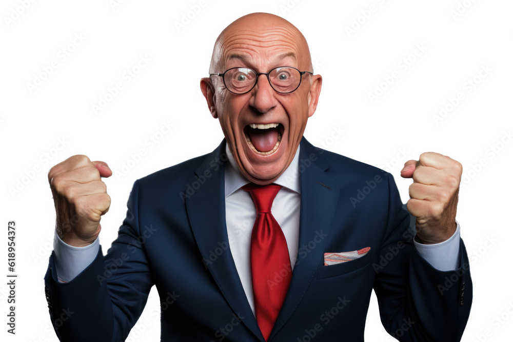 Happy Person in front of a white background ai generated Happy Person in front of a white background ai generated