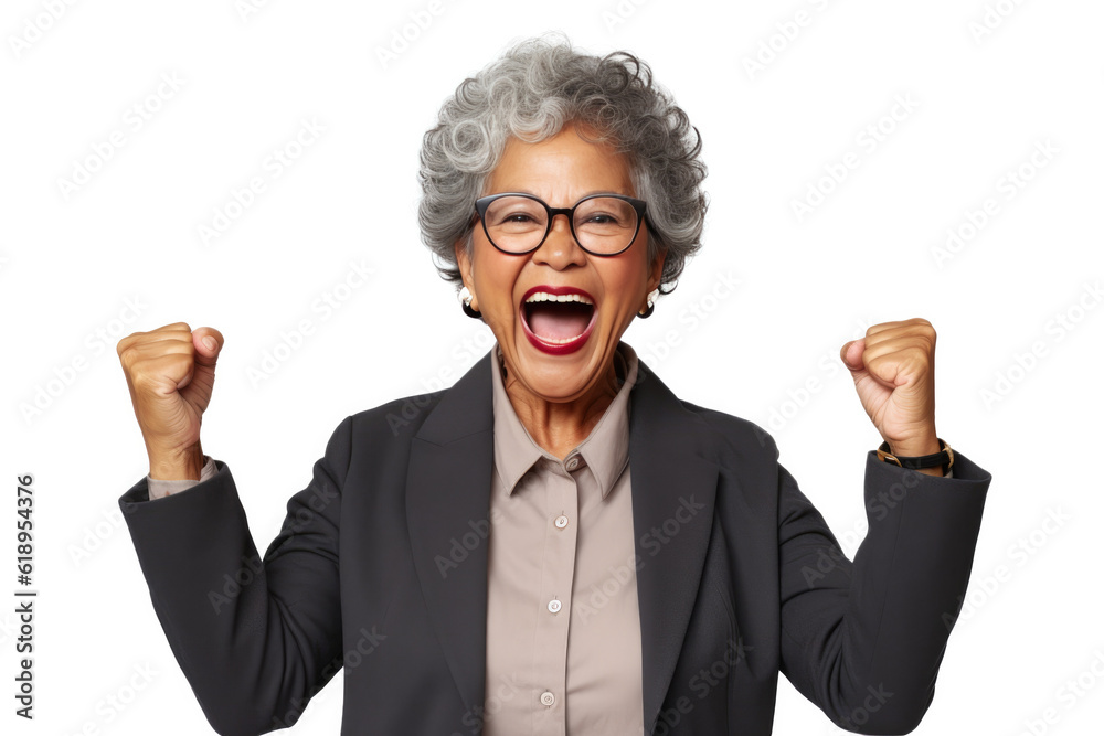 Happy Person in front of a white background ai generated Happy Person in front of a white background ai generated