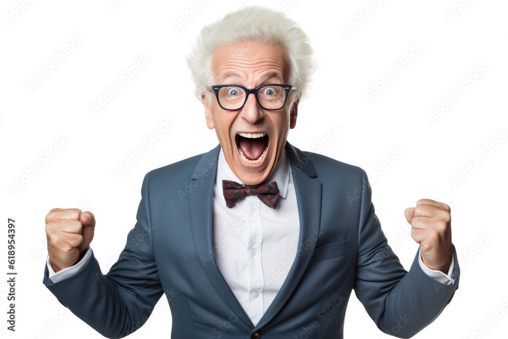 Happy Person in front of a white background ai generated Happy Person in front of a white background ai generated