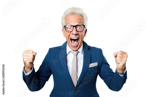 Happy Person in front of a white background ai generated