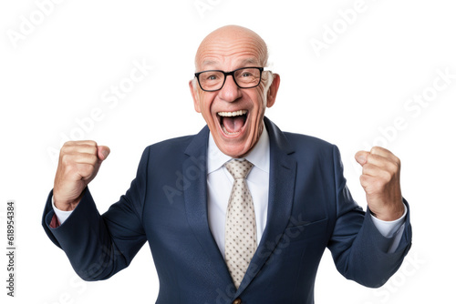 Happy Person in front of a white background ai generated