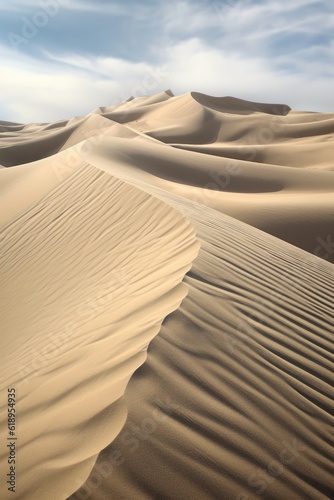 sand dunes with smooth wind-swept patterns  created with generative ai