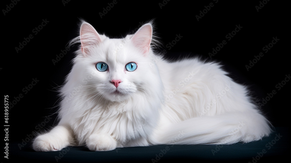 white cat HD 8K wallpaper Stock Photographic Image