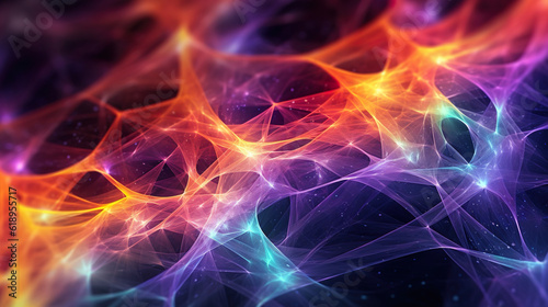虹色のデジタルネットワークのイメージ背景 Generative AI