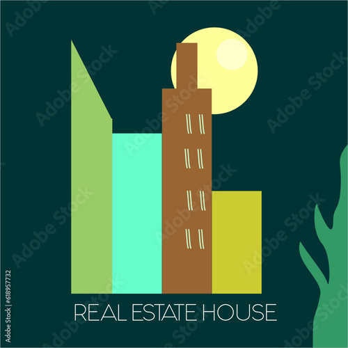 illustration of building with matte color 