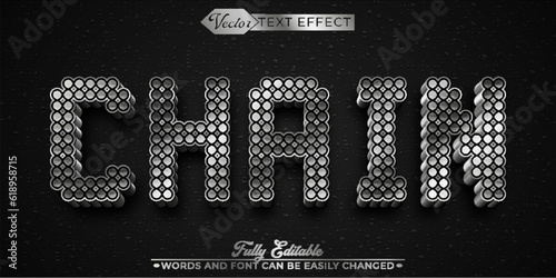 Motorcycle Chain Silver Editable Text Effect Template