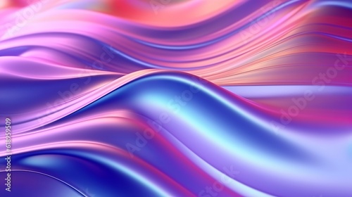 abstract fluid iridescent holographic curved wave in motion colorful, gradient design background, Generative AI