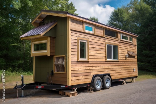 tiny house built on trailer, ready to go anywhere, created with generative ai © Alfazet Chronicles