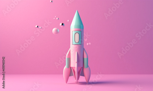 finance launch business spaceship bitcoin technology start rocket startup space. Generative AI. photo