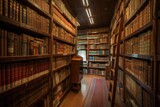 a library full of carefully organized books, each one in its own slot, created with generative ai