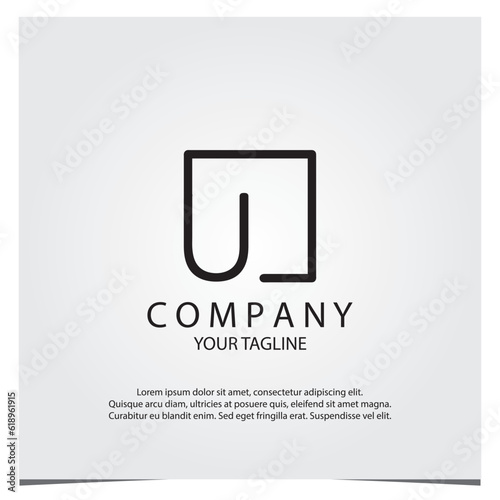 Black square u logo premium elegant template vector eps 10