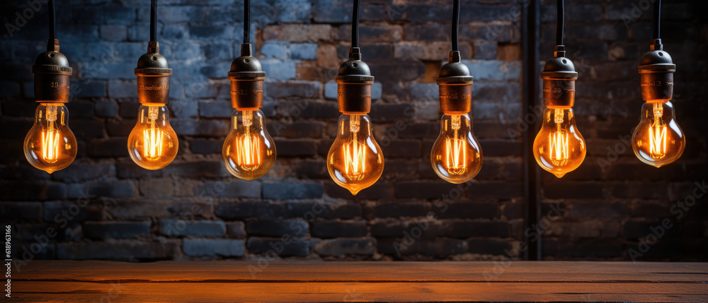 Naklejka premium Retro Filament Light Bulb