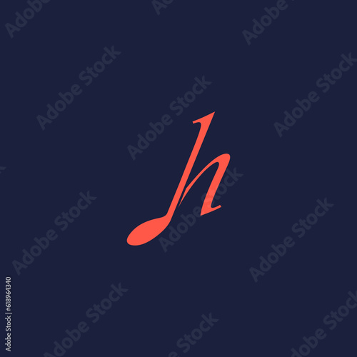 An illustration of the letter "H" in the shape of a musical note melody used for branding, brand identity, logo design, vector, business, and company.