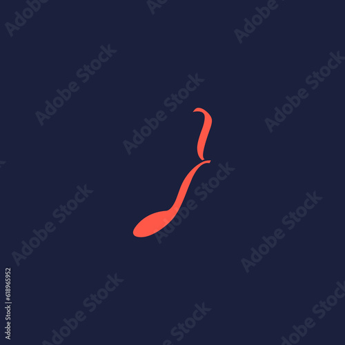 An illustration of the symbol "}" in the shape of a musical note melody used for branding, brand identity, logo design, vector, business, and company.