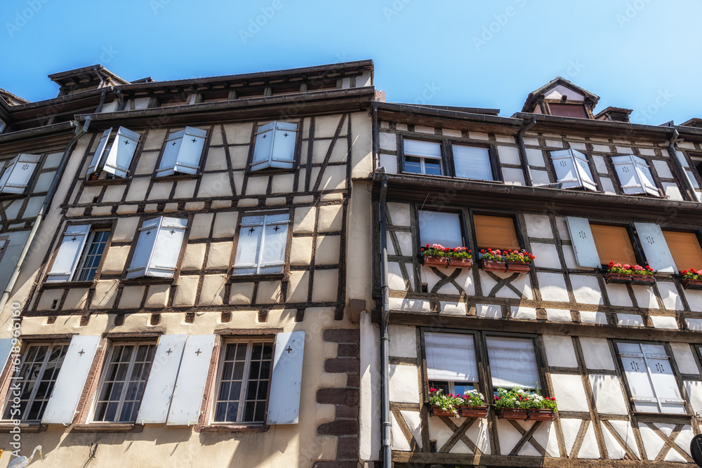 Half timbered house architecture in colmar