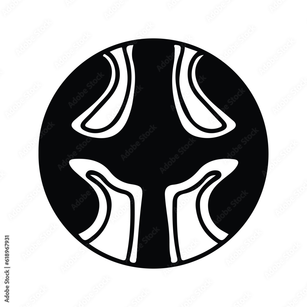 Obraz premium hand drawing symmetry icon or logo and symmetry flower, complex circle, japanese pattern.