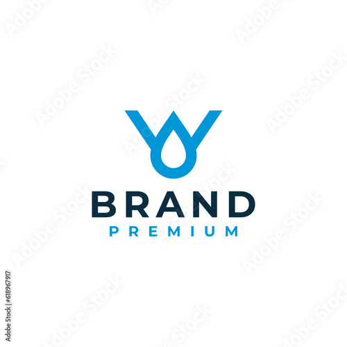 waterdrop initial letter w logo design