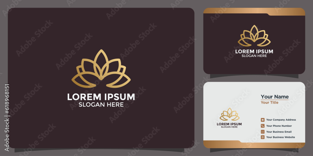 lotus design logo and branding card