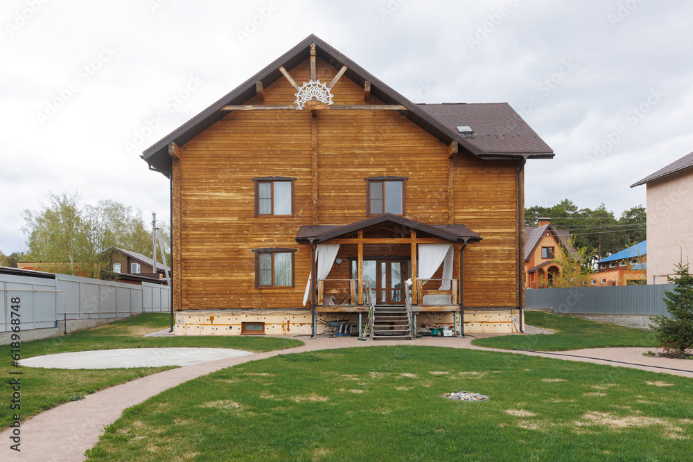 facade of a wooden house