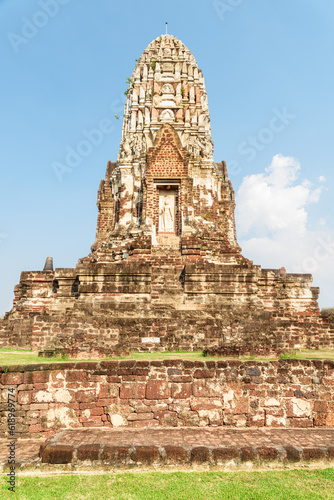Awesome tower of Wat Ratchaburana in Ayutthaya, Thailand