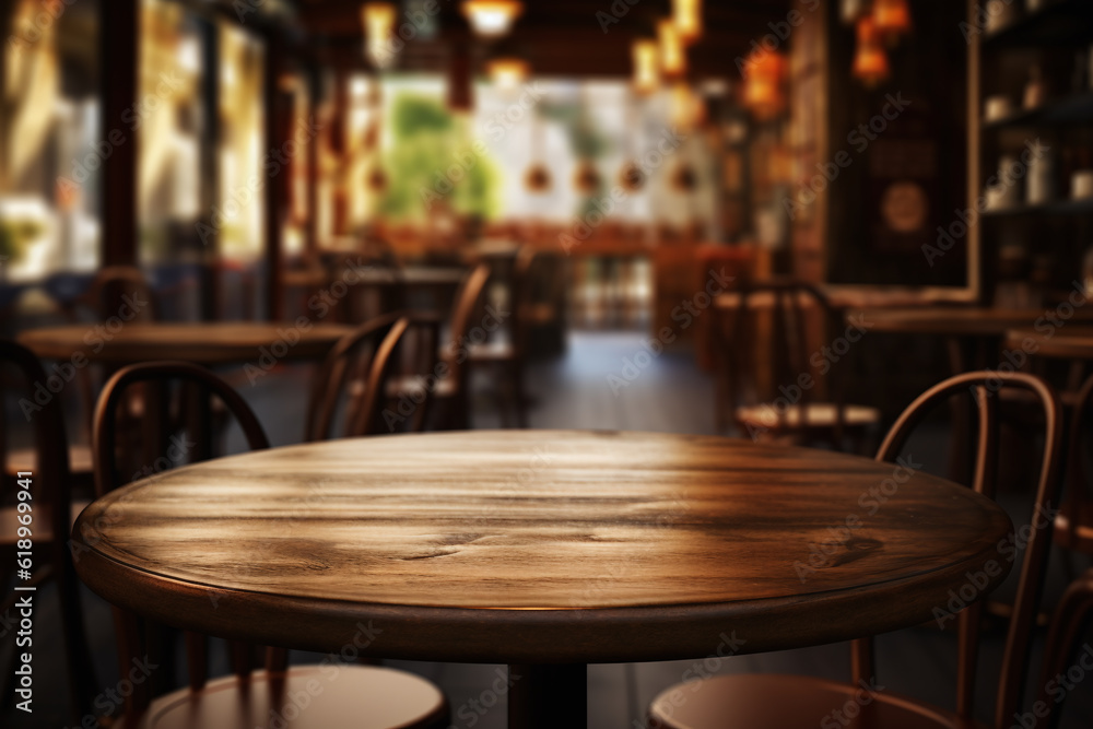 Empty Cafe Interior Generative AI
