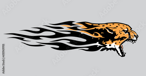 Cheetah Fury Abstract Speed Fire in Color