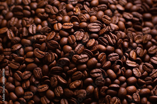 Pile of Roasted Coffee Beans Generative AI