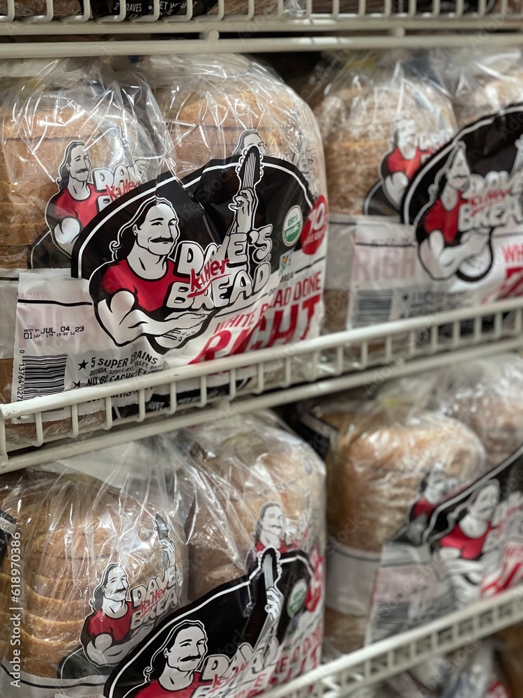 Spokane, WA USA June 2023 Display of Dave’s Killer Bread. Dave’s