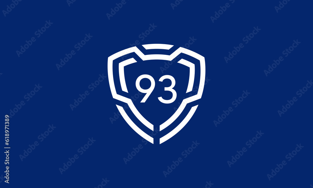 Number Shield Logo Blue Tech Modern IT Number Shield Logo Blue Tech Modern IT