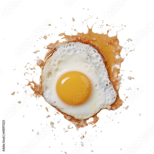 fried egg isolated on white background