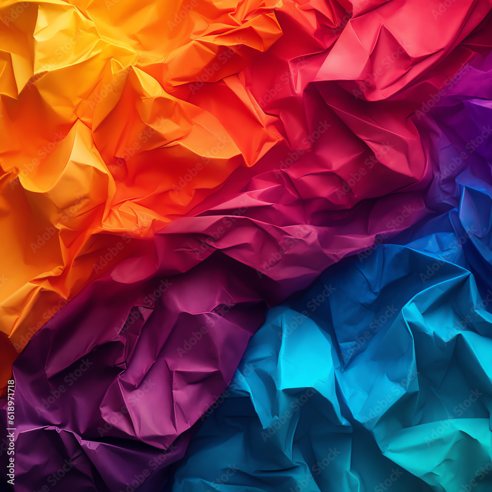 multicolored crumpled papers. generative ai multicolored crumpled papers. generative ai