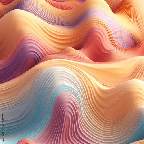 colorful pastel waves background. generative ai © Rjdp