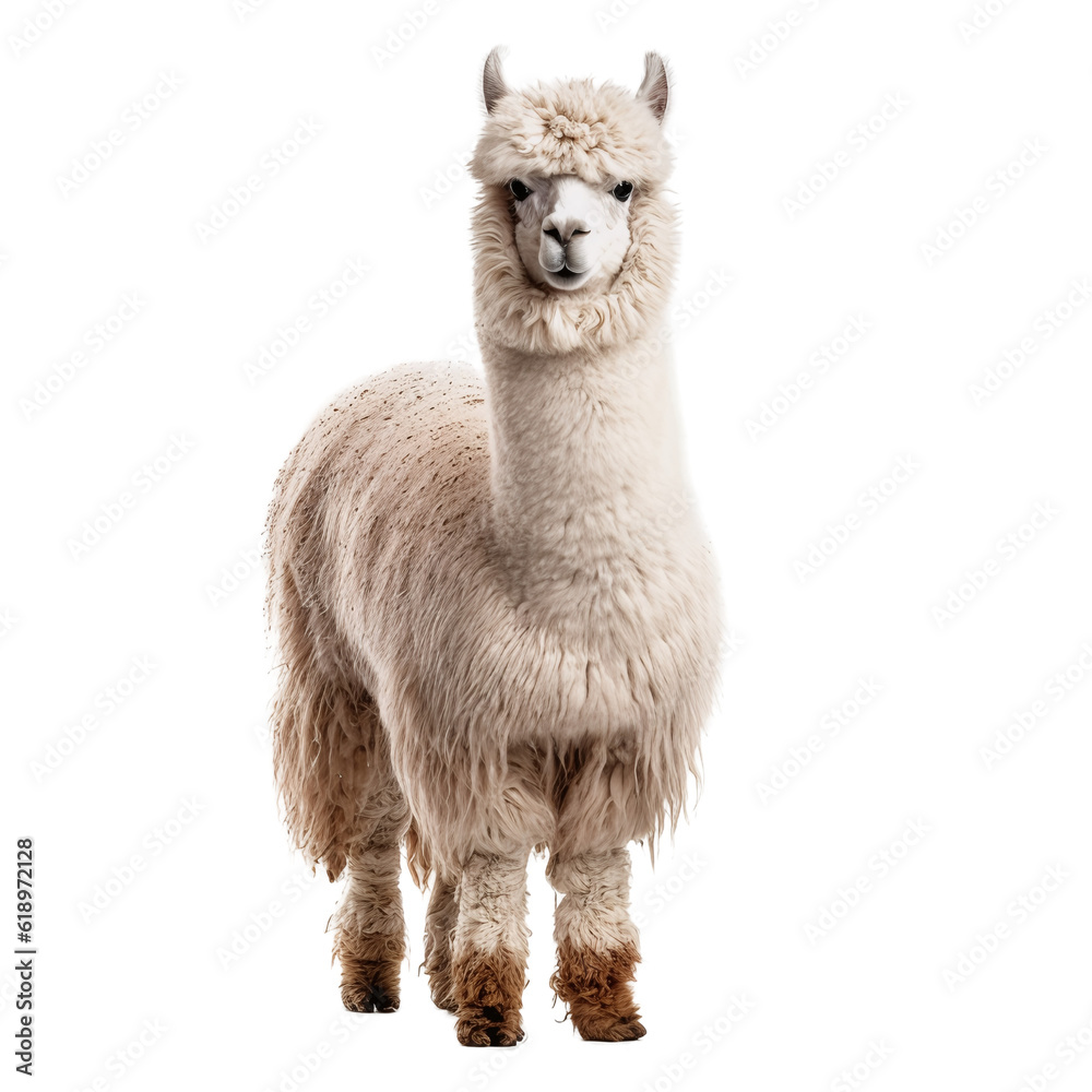 Fototapeta premium close up of a alpaca isolated