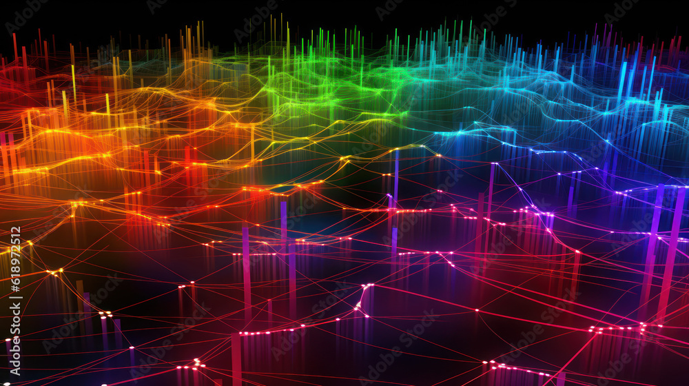 Obraz premium Сolored lines symbolizing the Internet connection