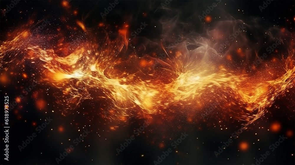 abstract fire wallpaper with sparks, generative ai