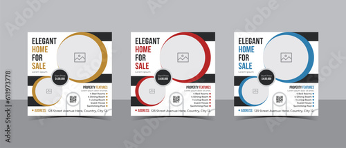 Real Estate Social Media Post Design for Elegant Home Advertising
