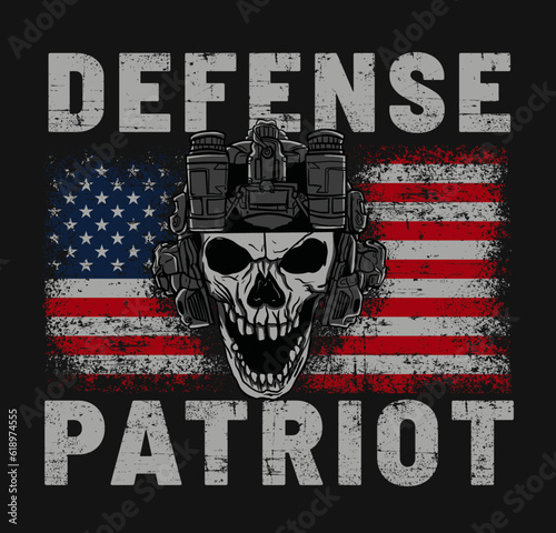 defense patriot USA skull using a tactical helmet