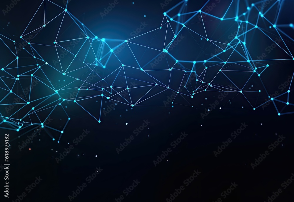 Fototapeta premium Wireframe background with plexus effect. Futuristic vector illustration.