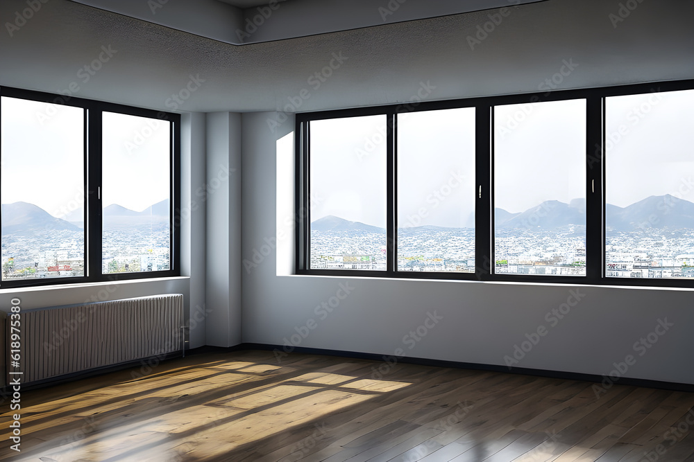 Fototapeta premium a photo empty interior design with 3d random