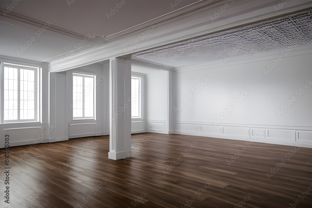 Obraz premium a photo empty interior design with 3d random