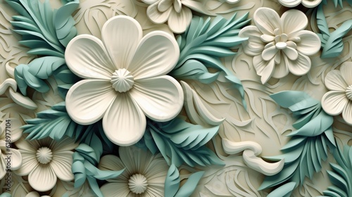 Floral 3d swirls wallpaper