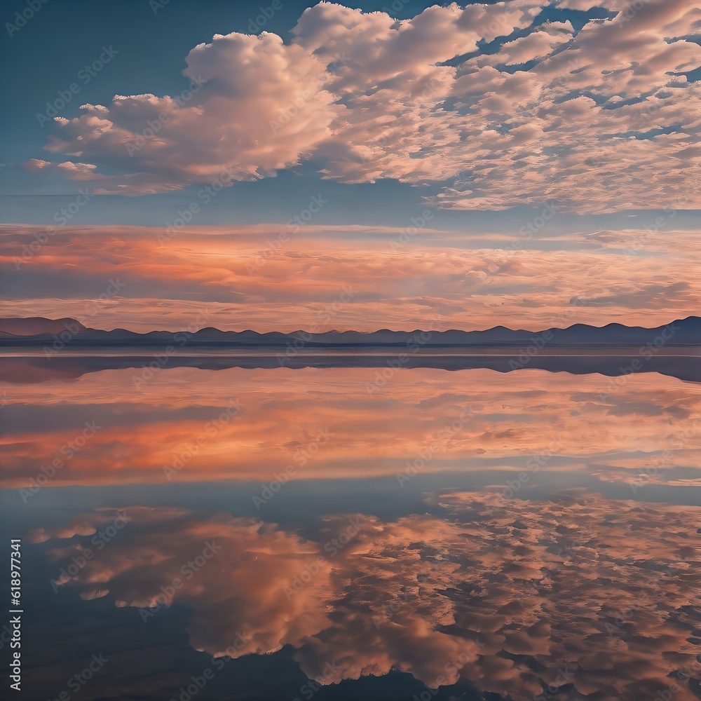 Fototapeta premium sunset over the lake