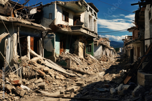 City after the earthquake. Generative AI