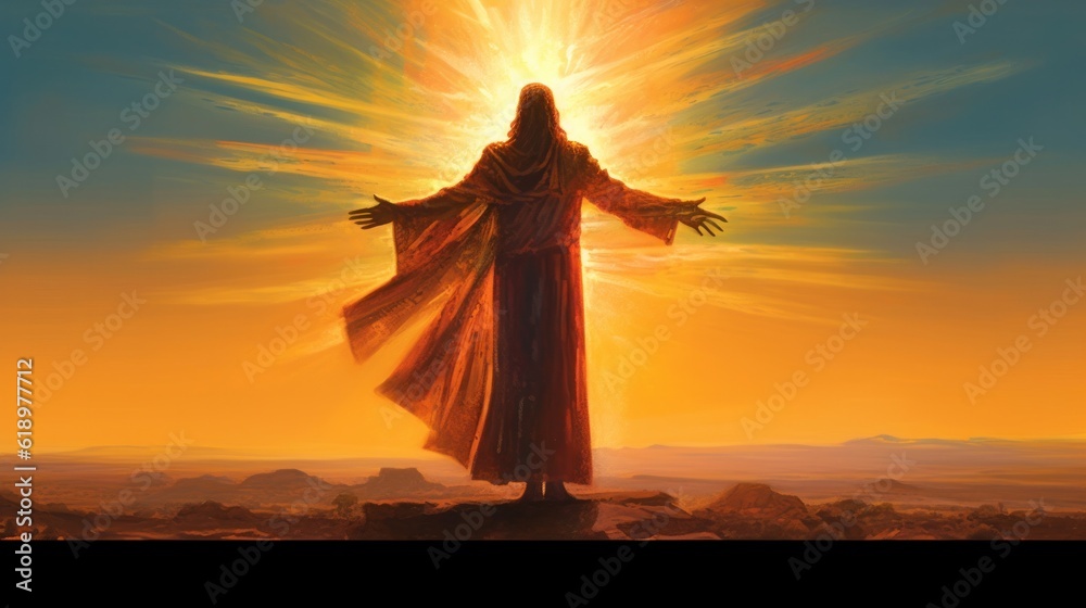 Jesus with background of dramatic light