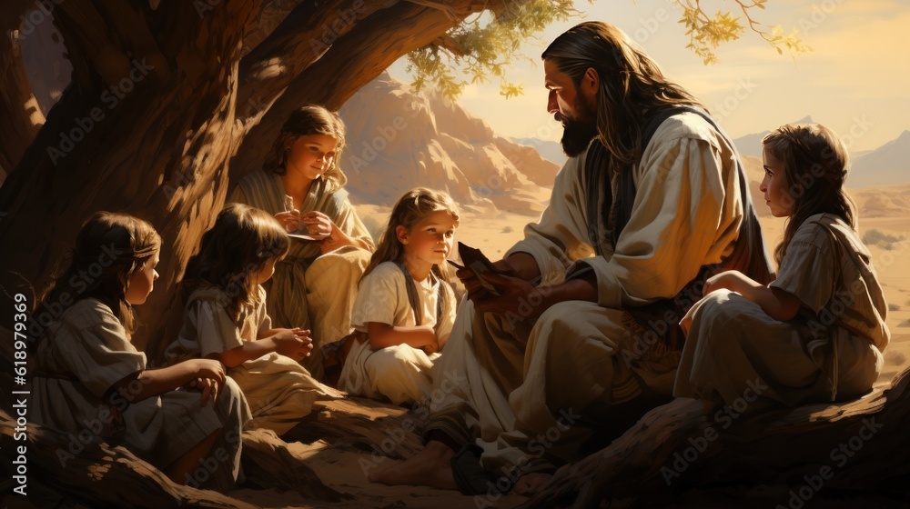 Jesus teaching children