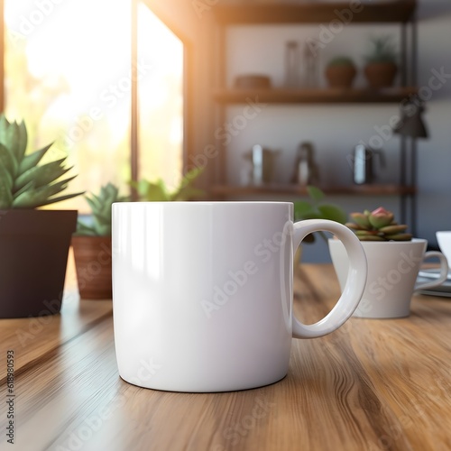 Workspace-inspired elements adding a touch of professionalism to the cup in the mockup