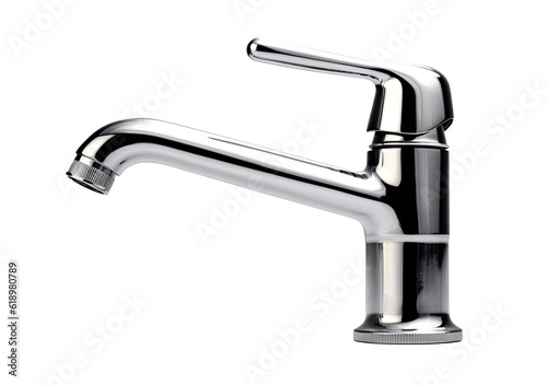 Steel faucet isolated on transparent background
